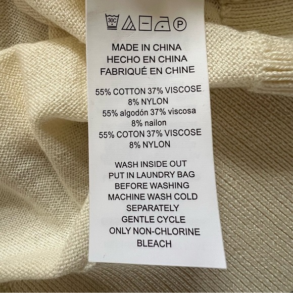 NWT Michael Kors Crewneck Embellished Gen Stone Cream Long Sleeve Knit Sweater M - Picture 10 of 14